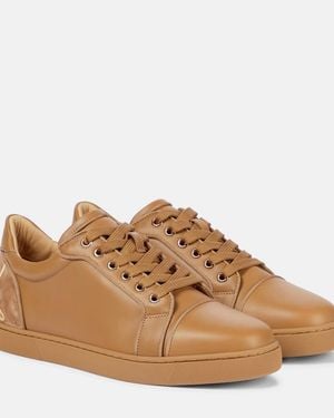 Christian Louboutin Fun Vieira Leather Trainers - Brown