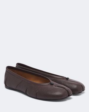 Maison Margiela Ballerines Tabi En Cuir - Marron