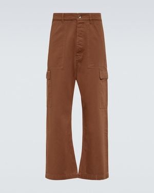 Rick Owens Lido Cotton Cargo Trousers - Brown