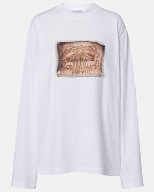 Acne Studios Printed Cotton Jersey Top - White