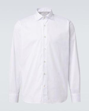 Eleventy Camisa De Popelin En Mezcla De Algodon - Blanco