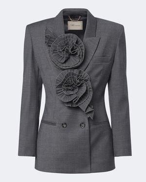 Blumarine Blazer Con Applicazioni Floreali - Nero