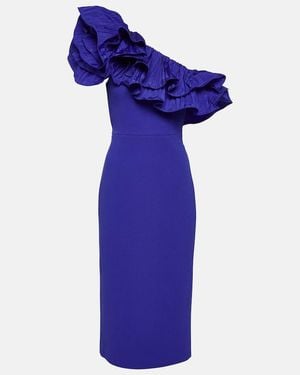 Rebecca Vallance Cora Ruffled One-Shoulder Midi Dress - Purple