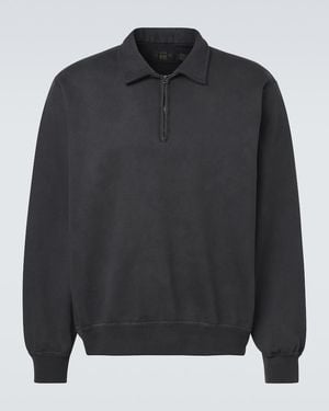 RRL Cotton Half-Zip Sweatshirt - Black