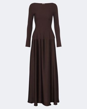 Jonathan Simkhai Paola Knitted Satin Gown - Brown