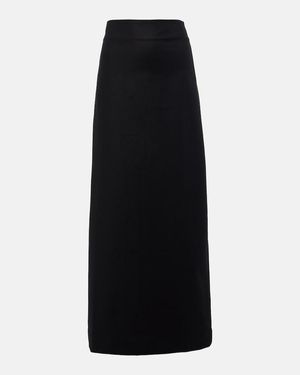 Adriana Degreas Cotton-Blend Maxi Skirt - Black