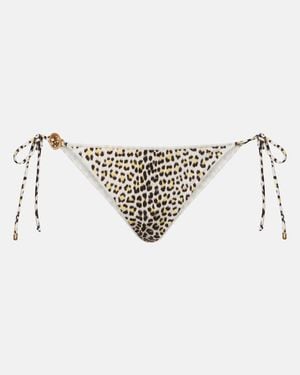 Roberto Cavalli Slip Bikini Con Stampa - Bianco