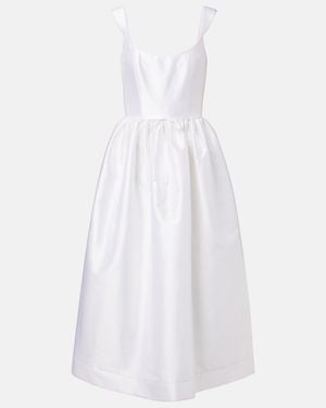 Markarian Apple Cotton And Silk Midi Dress - White