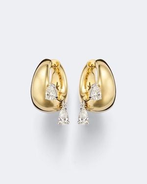 Nikos Koulis Me 18Kt Earrings With Diamonds - Metallic