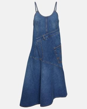 JW Anderson Asymmetric Denim Midi Dress - Blue