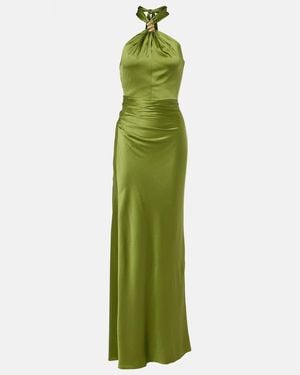 Veronica Beard Izaren Silk-Blend Satin Gown - Green