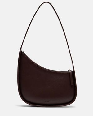 The Row Half Moon Leather Shoulder Bag - Brown
