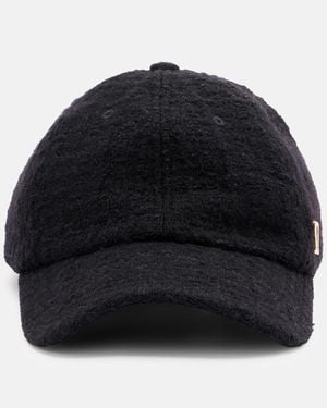 Saint Laurent Wool Tweed Baseball Cap - Black