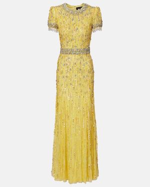 Jenny Packham Roxy Sequined Gown - Yellow