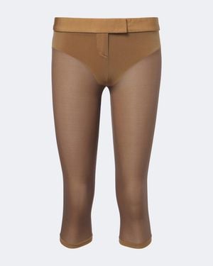 Magda Butrym Semi-Sheer Capri Trousers - Brown