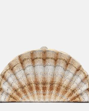 Judith Leiber Clutch Origami Fan Mit Kristallen - Mettallic