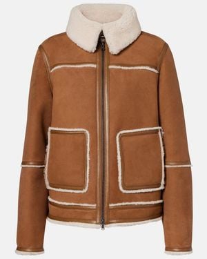 Bogner Pelina Down-Paneled Shearling-Trimmed Suede Jacket - Brown
