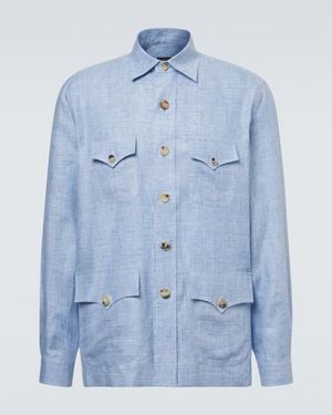 Rubinacci Feldjacke Aus Leinen - Blau