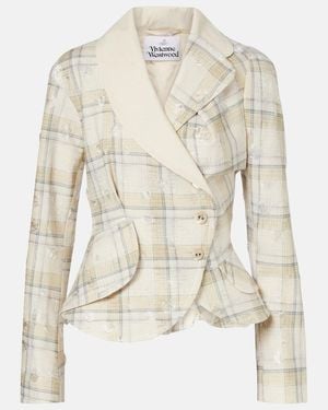 Vivienne Westwood Stormy Tartan Cotton-Blend Jacket - Natural