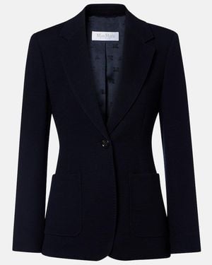 Max Mara Utilita Virgin Wool Jersey Blazer - Blue