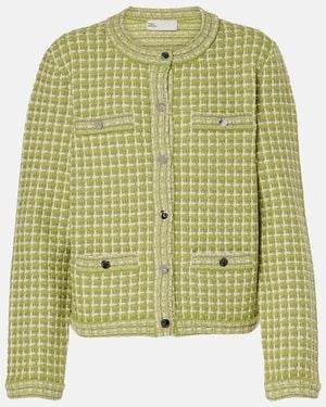 Tory Burch Knitted Checked Jacket - Green