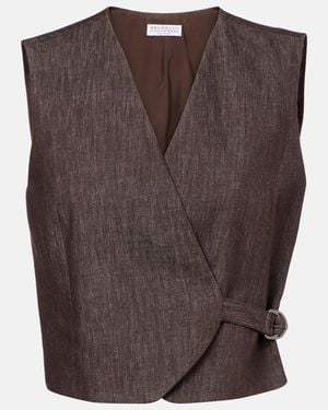 Brunello Cucinelli Weste Aus Baumwolle - Braun