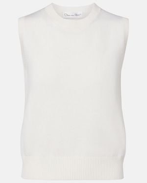 Oscar de la Renta Virgin Wool Jumper Vest - White
