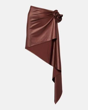 Magda Butrym Floral-Applique Satin Miniskirt - Red