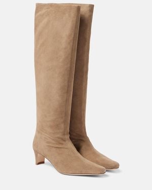 STAUD Wally Suede Knee-High Boots - Brown