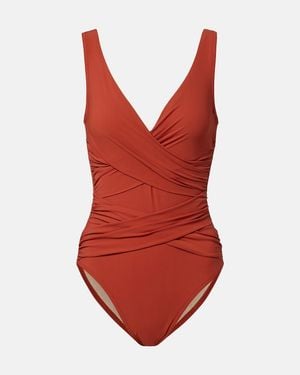 Karla Colletto Draped Swimsuit - Red