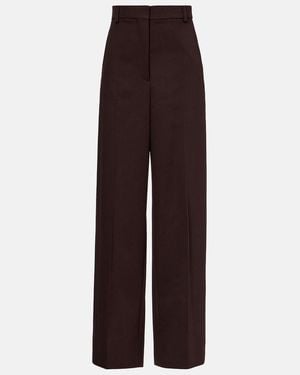 Stella McCartney High-Rise Wool Wide-Leg Trousers - Purple