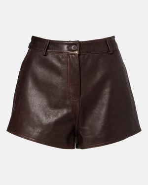Nour Hammour Shorts Leontine De Piel - Marrón