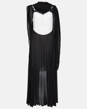 Christopher Kane Mrs Robinson Lac-Trimmed Midi Dress With Cape - Black