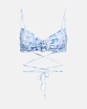 Magda Butrym Bedrucktes Bikini-Oberteil - Blau