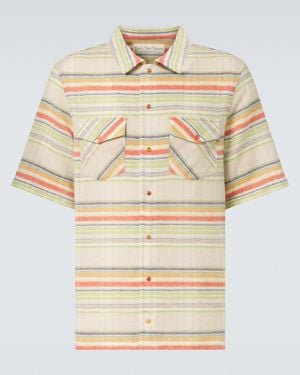God's True Cashmere Seaside Gauze Striped Cashmere Shirt - Natural