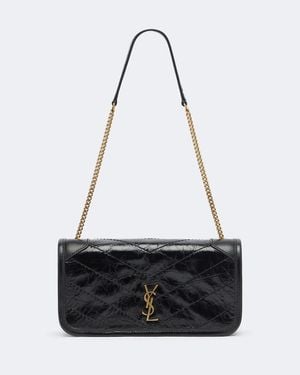 Saint Laurent Niki Leather Wallet On Chain - White