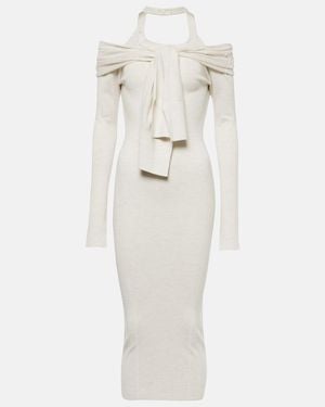 Jacquemus La Robe Doble Wool-Blend Midi Dress - White