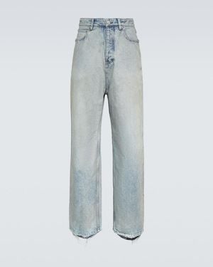 Balenciaga Distressed Wide-Leg Jeans - Blue