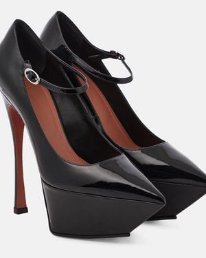 AMINA MUADDI Yigit Patent Leather Platform Pumps - Black