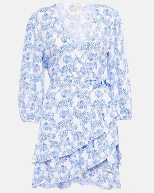 Melissa Odabash Legacy Floral Wrap Minidress - Blue