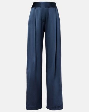 The Sei High-Rise Silk Wide-Leg Pants - Blue