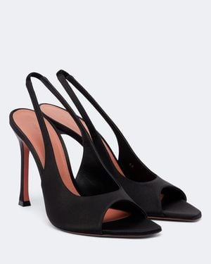 AMINA MUADDI Slingbacks Alexa Aus Satin - Schwarz
