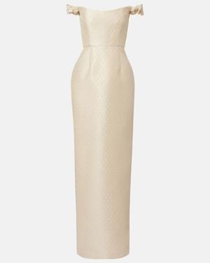 Markarian Bridal Yolanda Brocade Off-Shoulder Gown - White