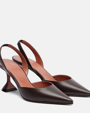 AMINA MUADDI Holli 70 Leather Slingback Court Shoes - Brown