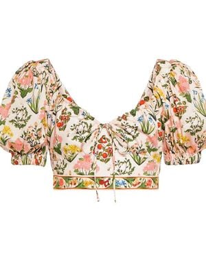 Agua Bendita Floral-print Cropped Top - Multicolour