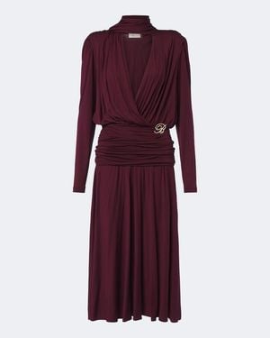 Blumarine Midikleid Aus Jersey - Lila