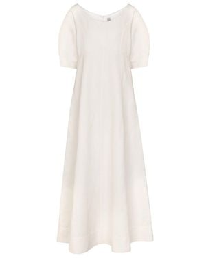 TOTEME Linen And Cotton-Blend Midi Dress - White