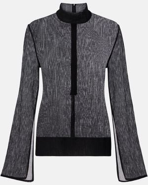 TOTEME Cotton And Silk Turtleneck Top - Black