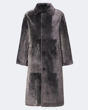 Yves Salomon Shearling Coat - Grey