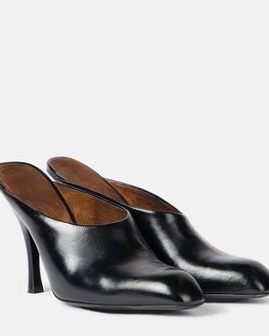 KHAITE Colt 100 Leather Mules - Brown